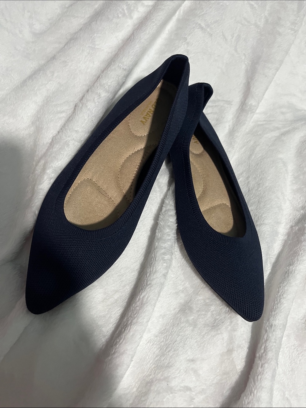 Old Navy Navy Pointed-Toe Knit Ballet Flats